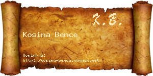 Kosina Bence névjegykártya
